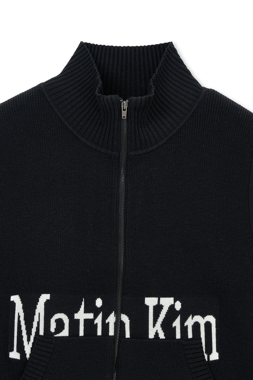Matin Kim - Matin Spell Point Knit Zip Up Vest (Black) product image 3 | TRAB K-Fashion Australia