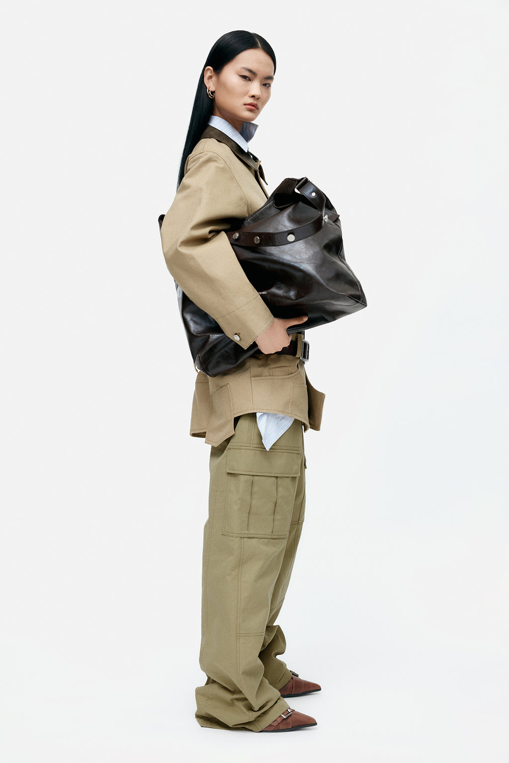 Andersson Bell - Unisex Binding Cargo Pants (Beige) product image 10 | TRAB K-Fashion Australia