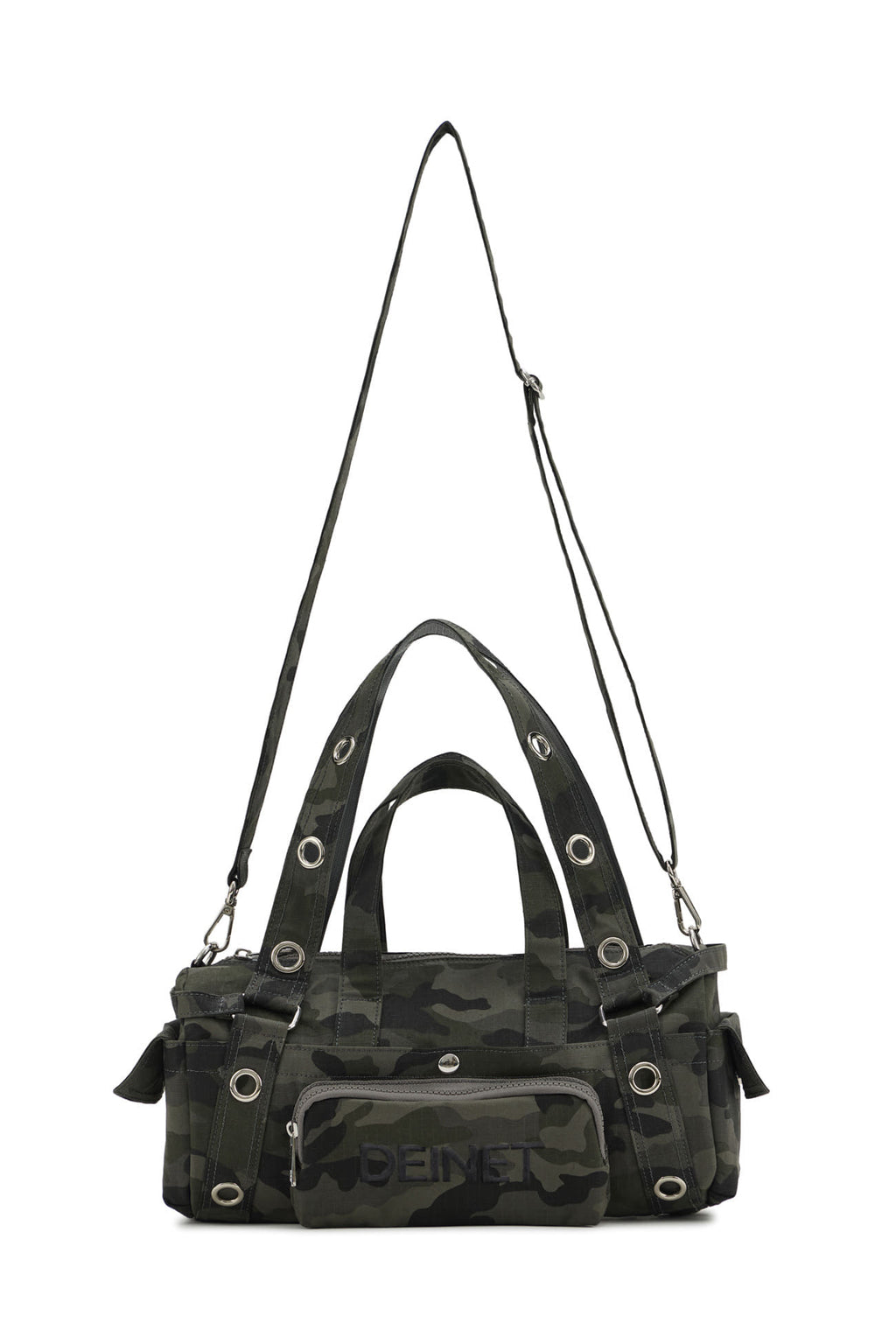 Deinet - Eyelet Camouflage Mini Duffle Bag (Charcoal) product image 6 | TRAB K-Fashion Australia