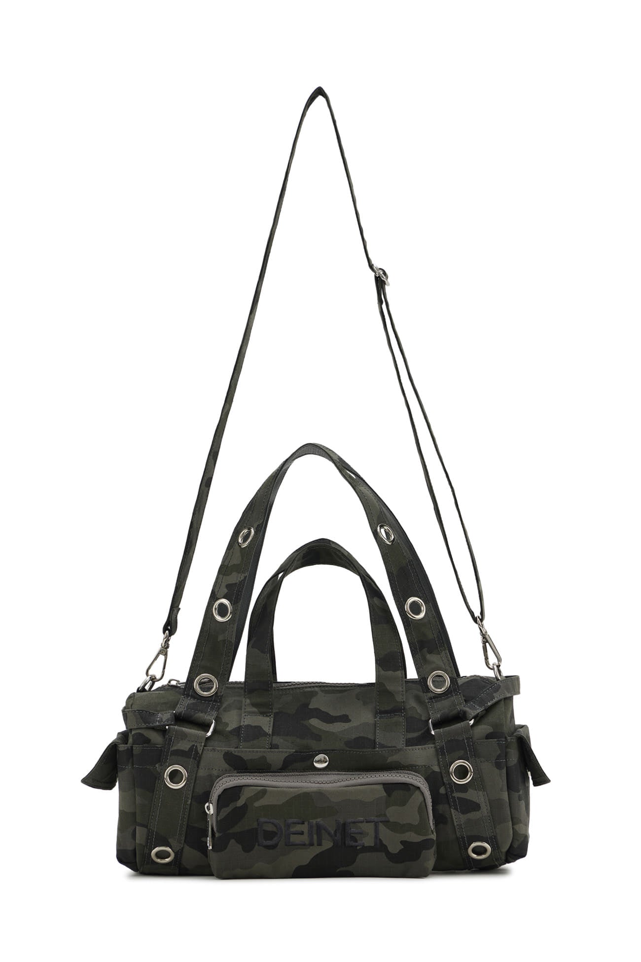 Deinet - Eyelet Camouflage Mini Duffle Bag (Charcoal) product image 6 | TRAB K-Fashion Australia