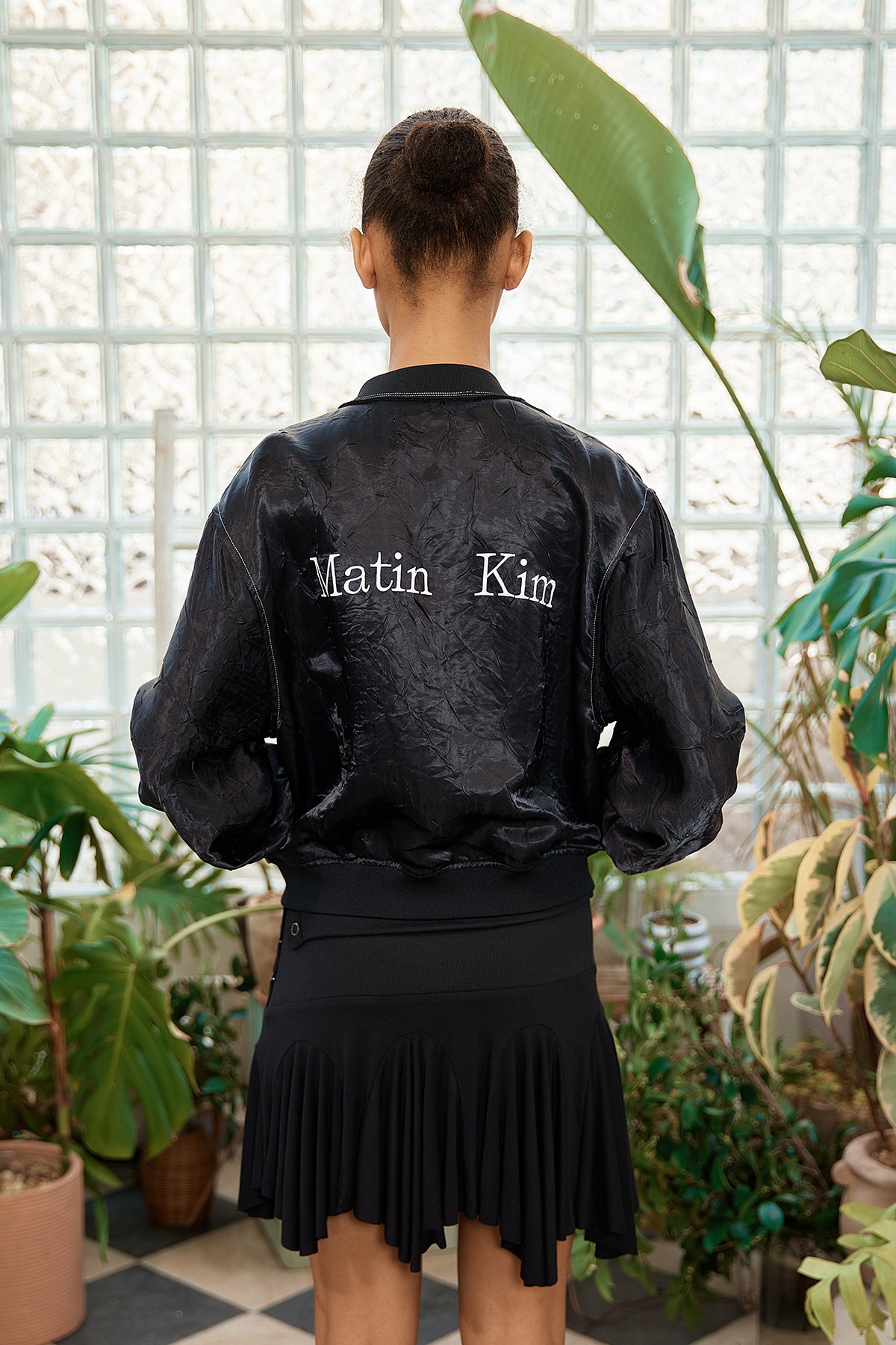 Matin Kim - Back Logo Crinkle Blouson (Black) product image 9 | TRAB K-Fashion Australia