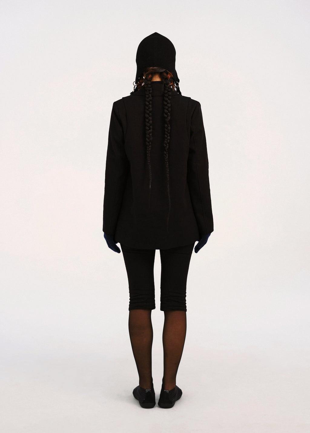 Hyein Seo - Silver Button Jacket w/ Hood Muffler (Black) product image 3 | TRAB K-Fashion Australia