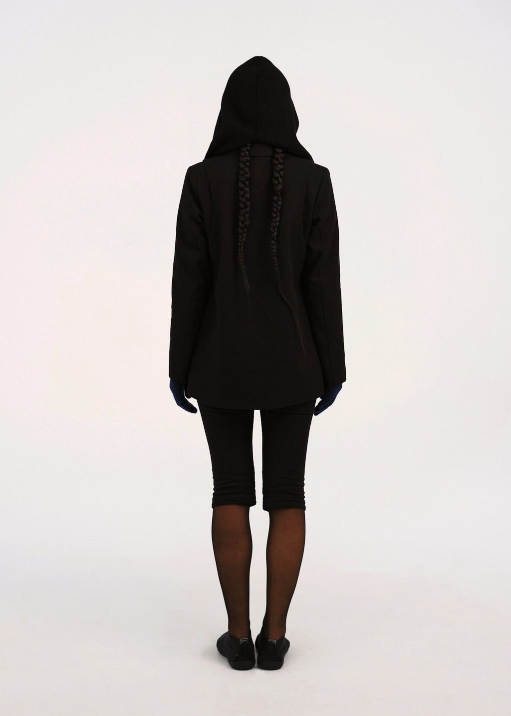 Hyein Seo - Silver Button Jacket w/ Hood Muffler (Black) product image 5 | TRAB K-Fashion Australia