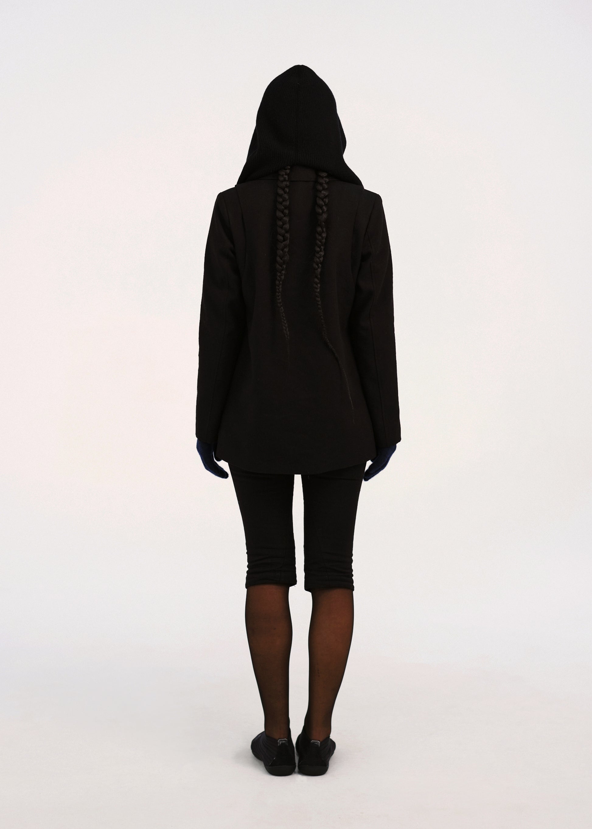 Hyein Seo - Silver Button Jacket w/ Hood Muffler (Black) product image 5 | TRAB K-Fashion Australia