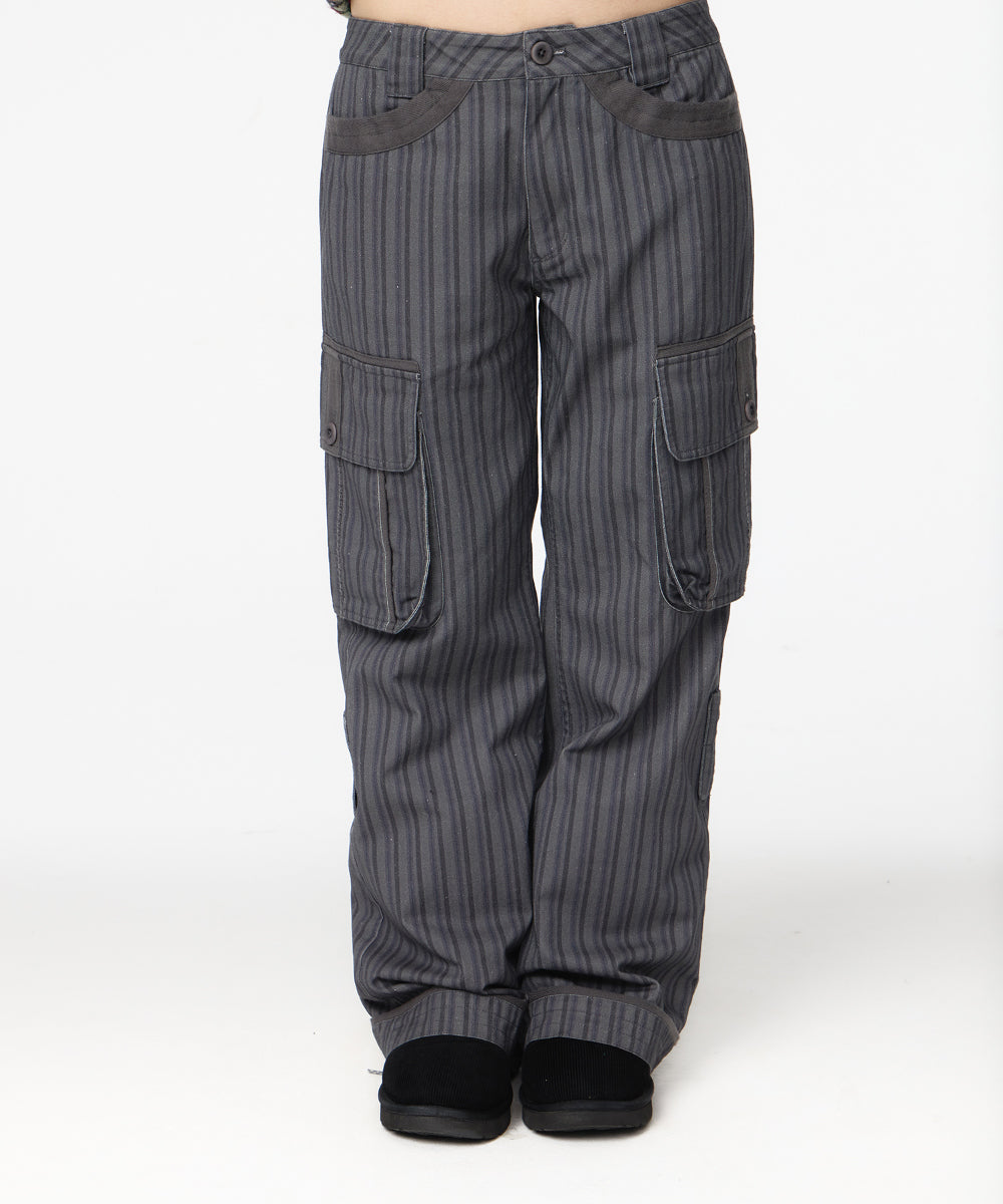 Coyseio - Stripe Big Pocket Cargo Pants (Charcoal) product image 4 | TRAB K-Fashion Australia