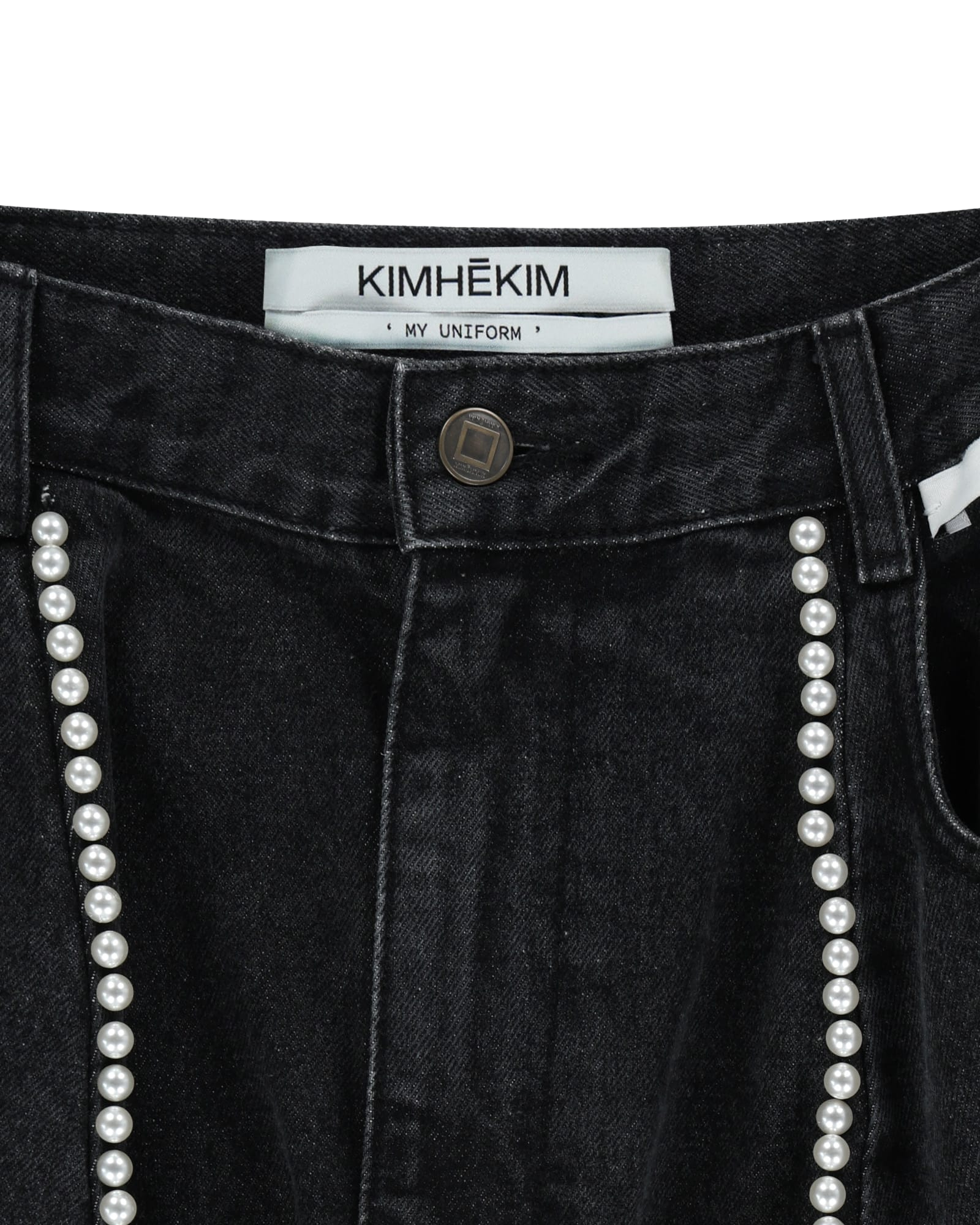 Kimhe Kim - Pearl Embellished Balloon Jeans (Black) product image 8 | TRAB K-Fashion Australia