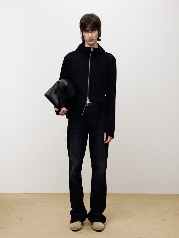 Tonywack - Light Wool Hooded Zip Jacket (Black) product image 9 | TRAB K-Fashion Australia