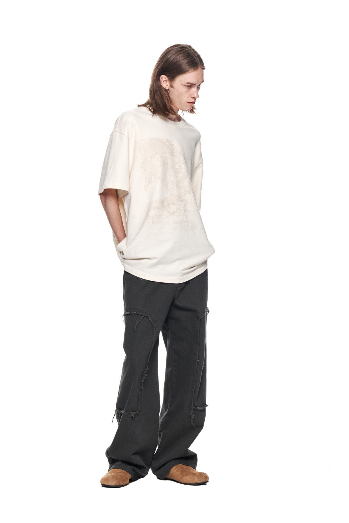 Matin Kim - Double Knee Cotton Denim Pants (Charcoal) product image 9 | TRAB K-Fashion Australia