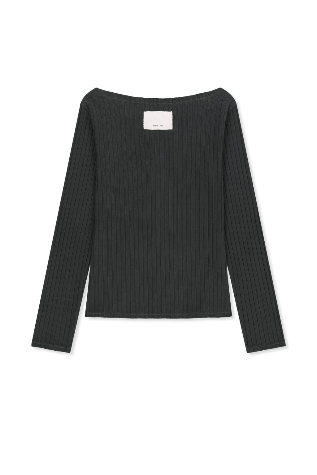 Matin Kim - Vintage Washed Ribbed Snap Top (Black) product image 2 | TRAB K-Fashion Australia
