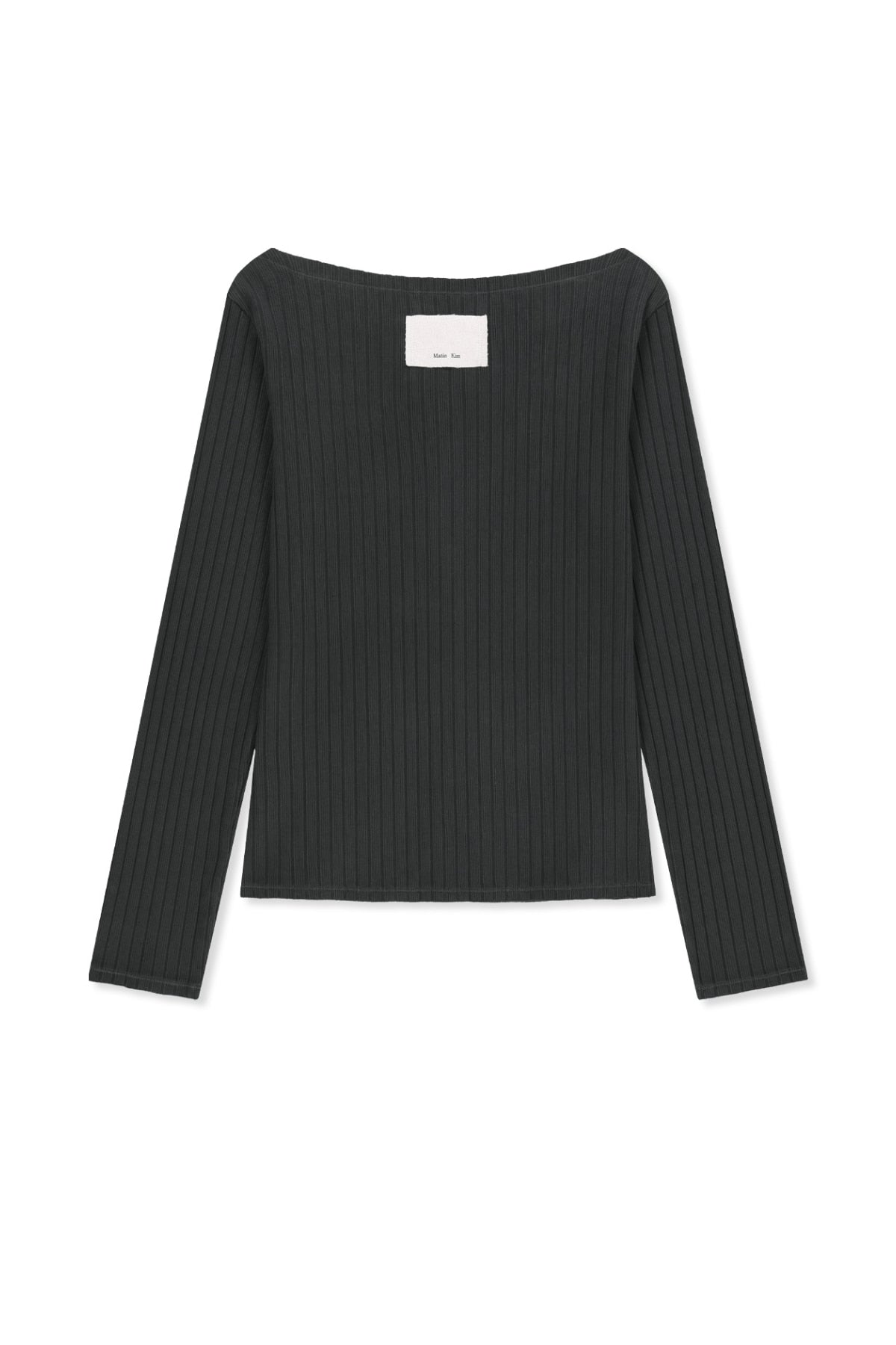 Matin Kim - Vintage Washed Ribbed Snap Top (Black) product image 2 | TRAB K-Fashion Australia