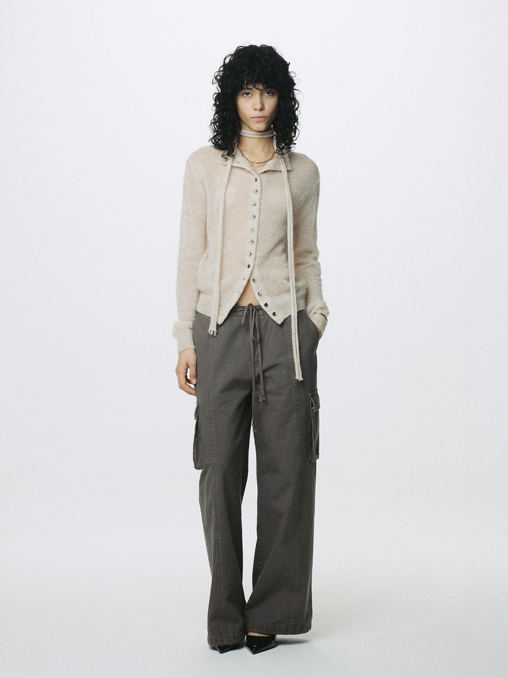 Tonywack - Mohair Half-Neck Cardigan (Ecru) product image 2 | TRAB K-Fashion Australia
