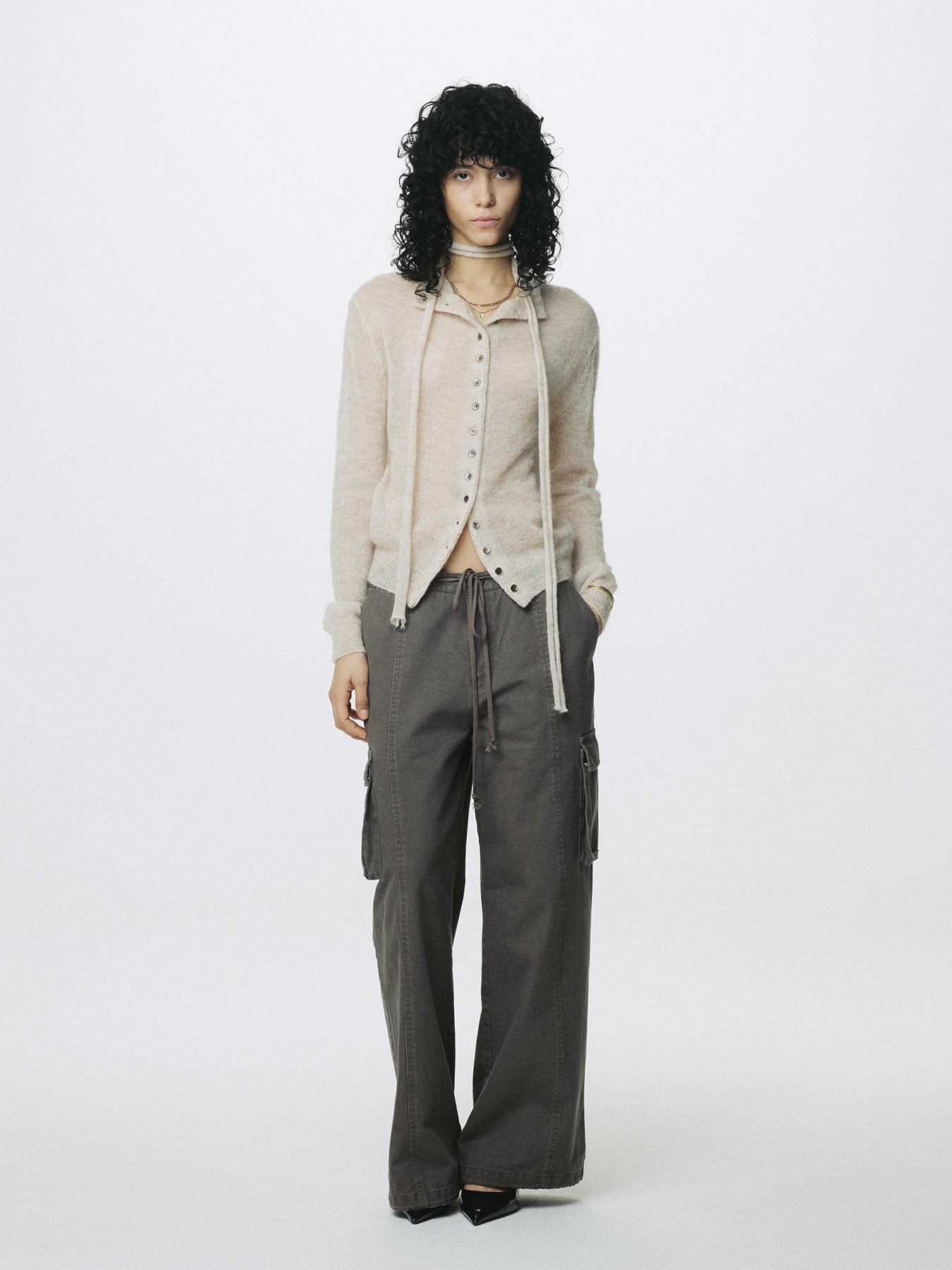 Tonywack - Mohair Half-Neck Cardigan (Ecru) product image 2 | TRAB K-Fashion Australia