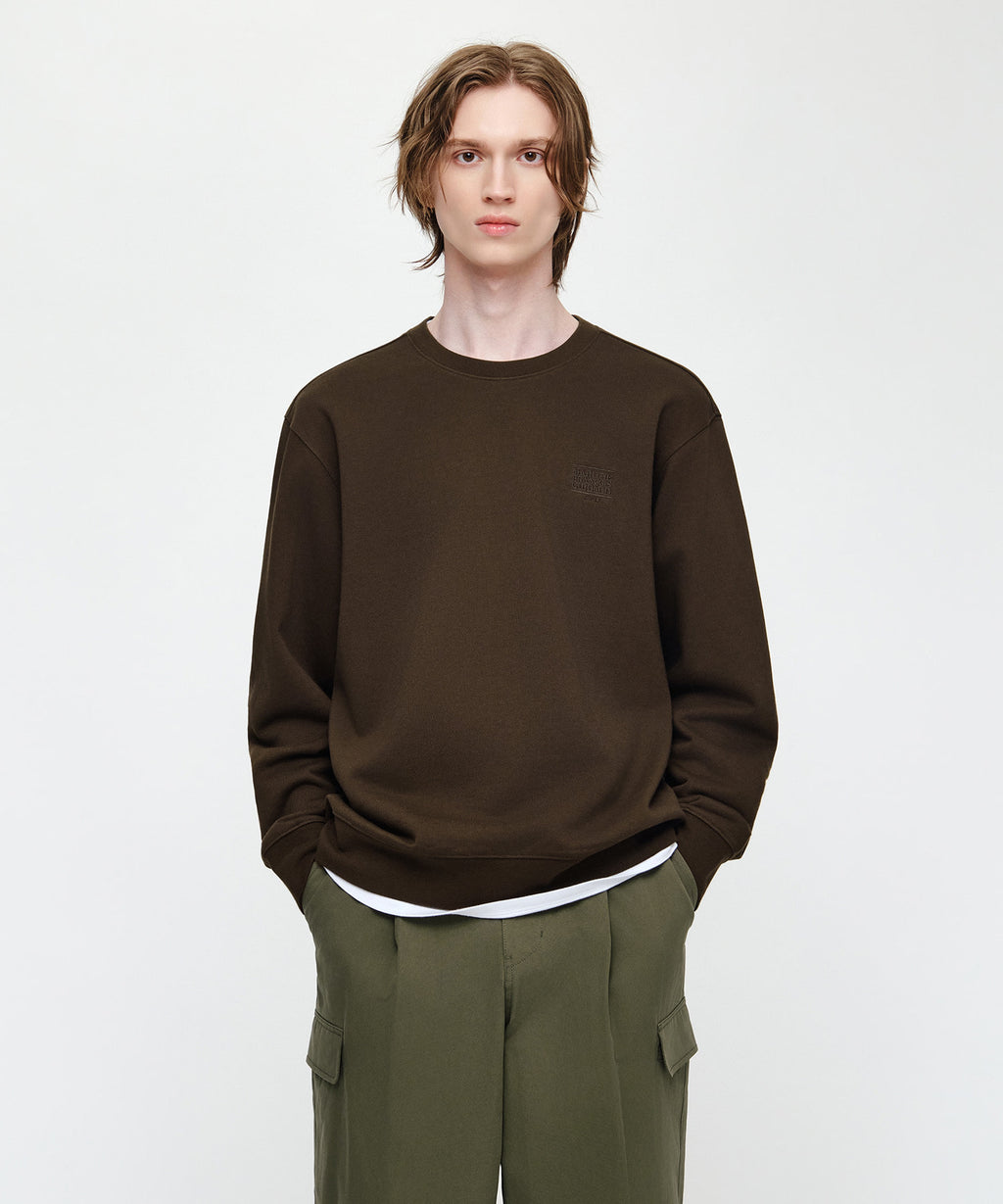 Marithe & Francois Girbaud - Small Classic Logo Embroidery Sweatshirt (Brown) product image 1 | TRAB K-Fashion Australia