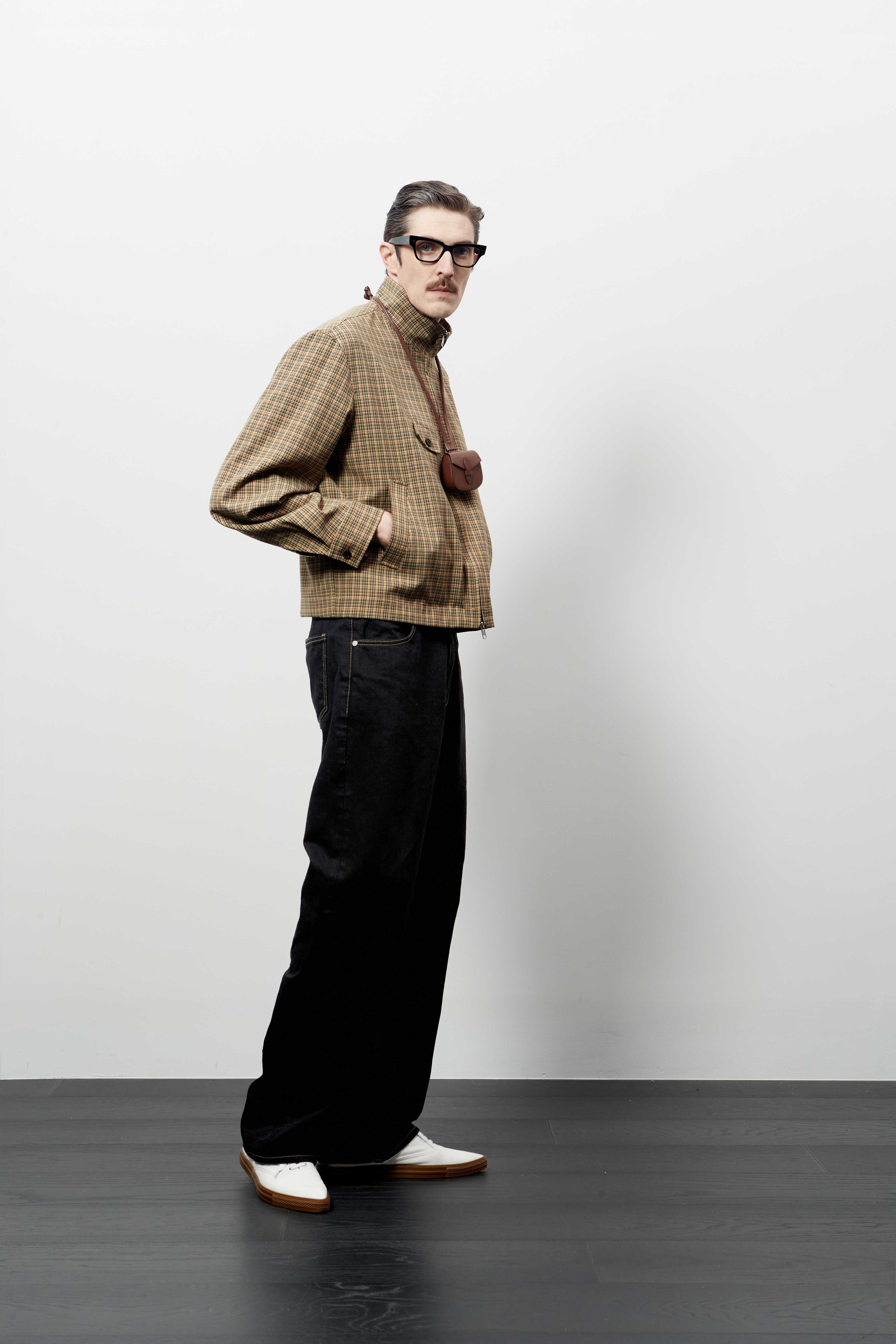 Stu - High Neck Crop Check Jacket Orange (Brown) product image 15 | TRAB K-Fashion Australia