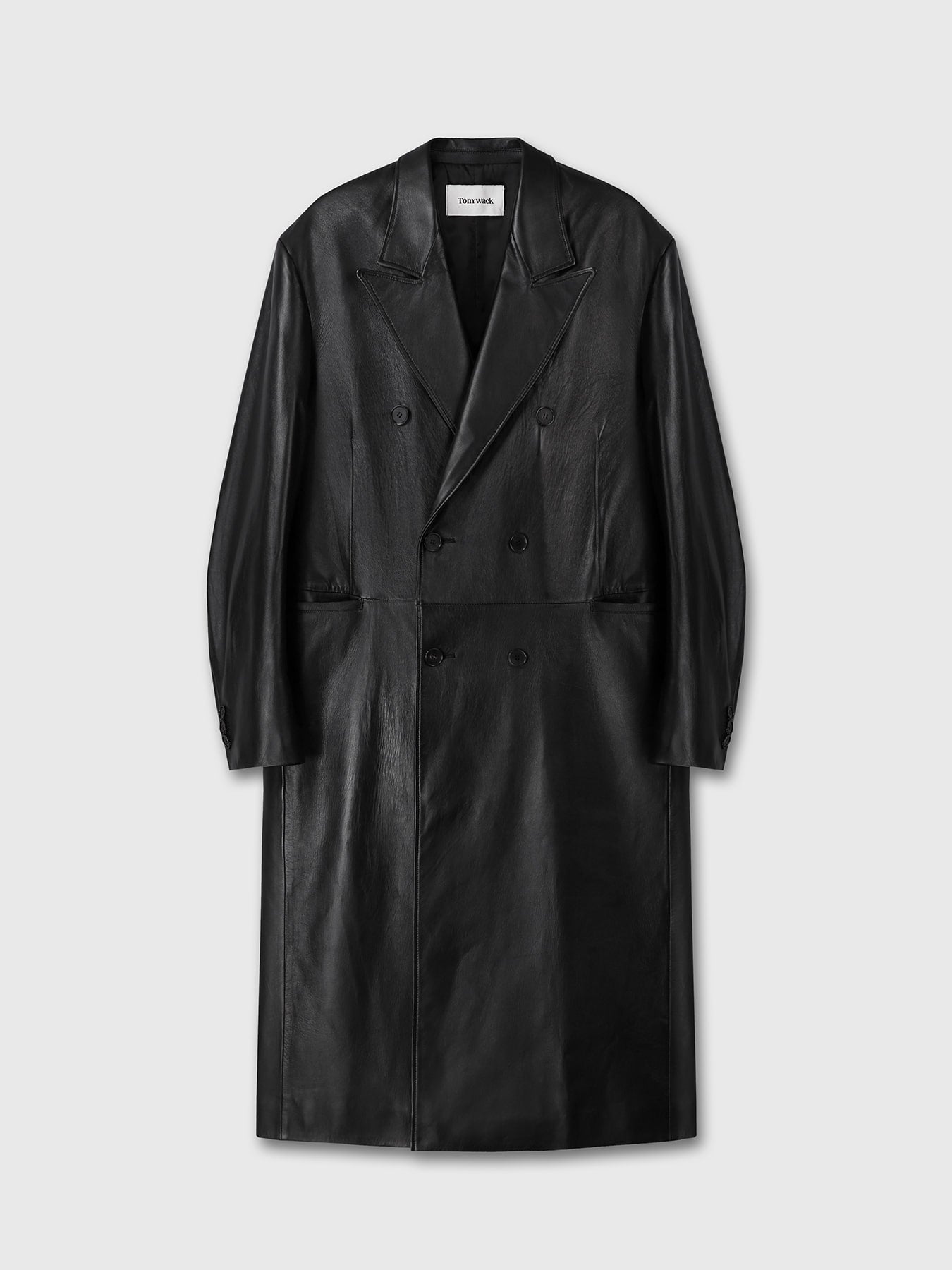 Tonywack - Nappa Leather Double-Breasted Coat (Black) product image 8 | TRAB K-Fashion Australia