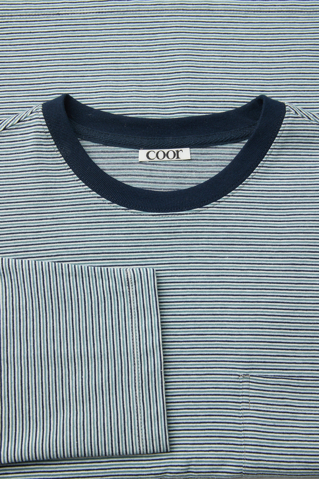 Coor - Multi Pin Stripe Pocket T-Shirt (Blue) product image 5 | TRAB K-Fashion Australia