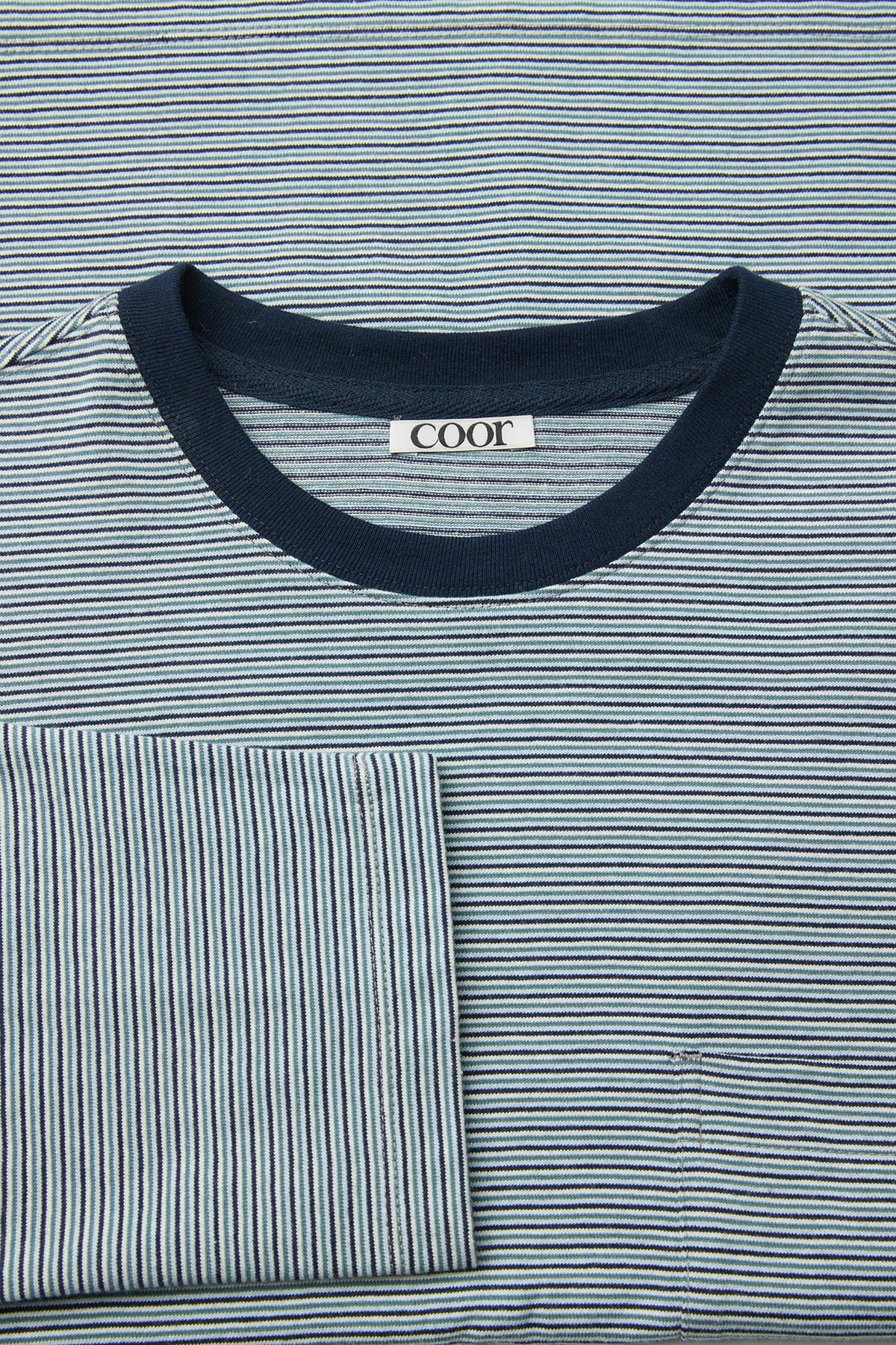 Coor - Multi Pin Stripe Pocket T-Shirt (Blue) product image 5 | TRAB K-Fashion Australia