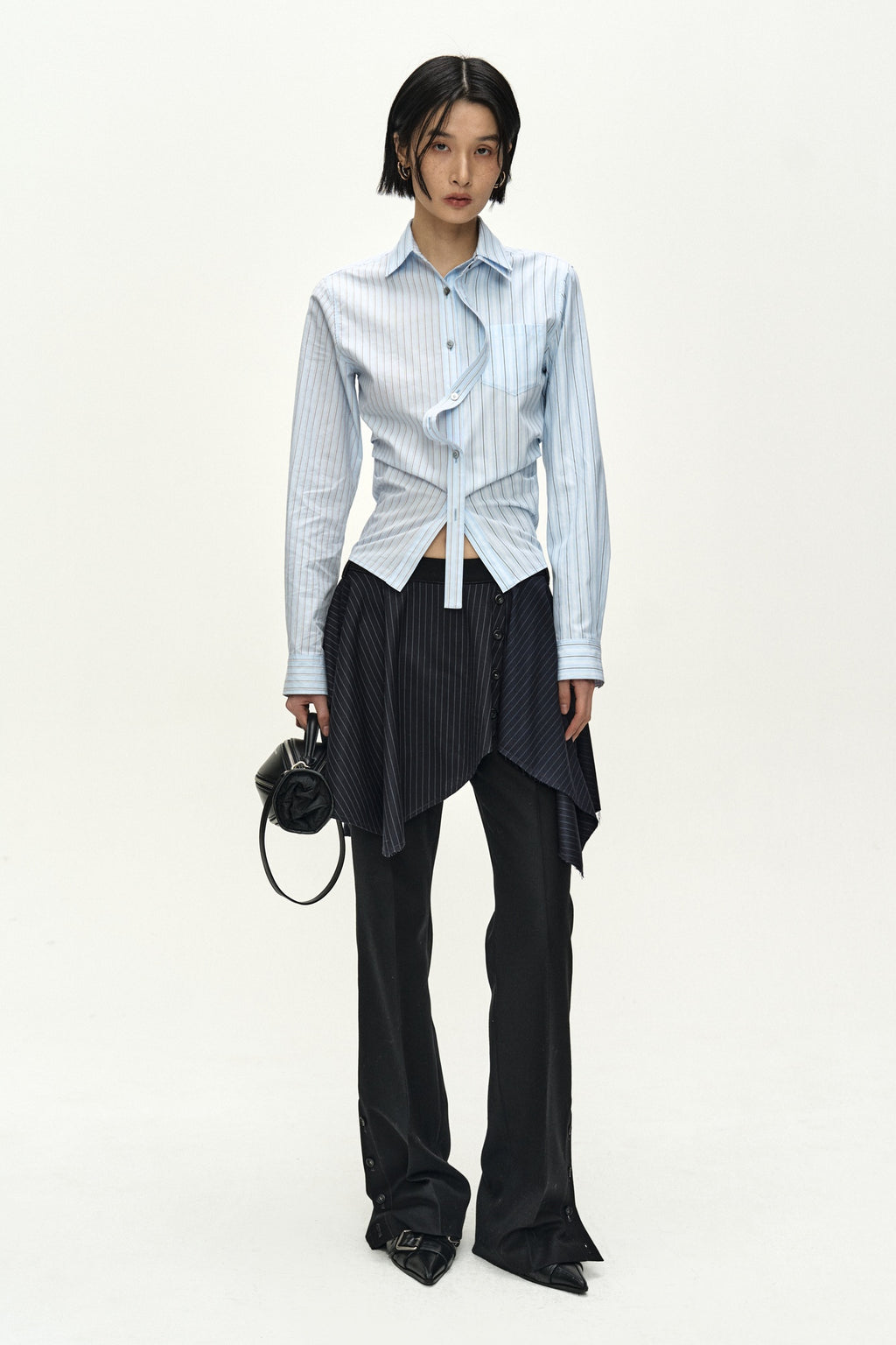 Andersson Bell - Split-Stripe Contour Shirt (blue) (Blue) product image 2 | TRAB K-Fashion Australia