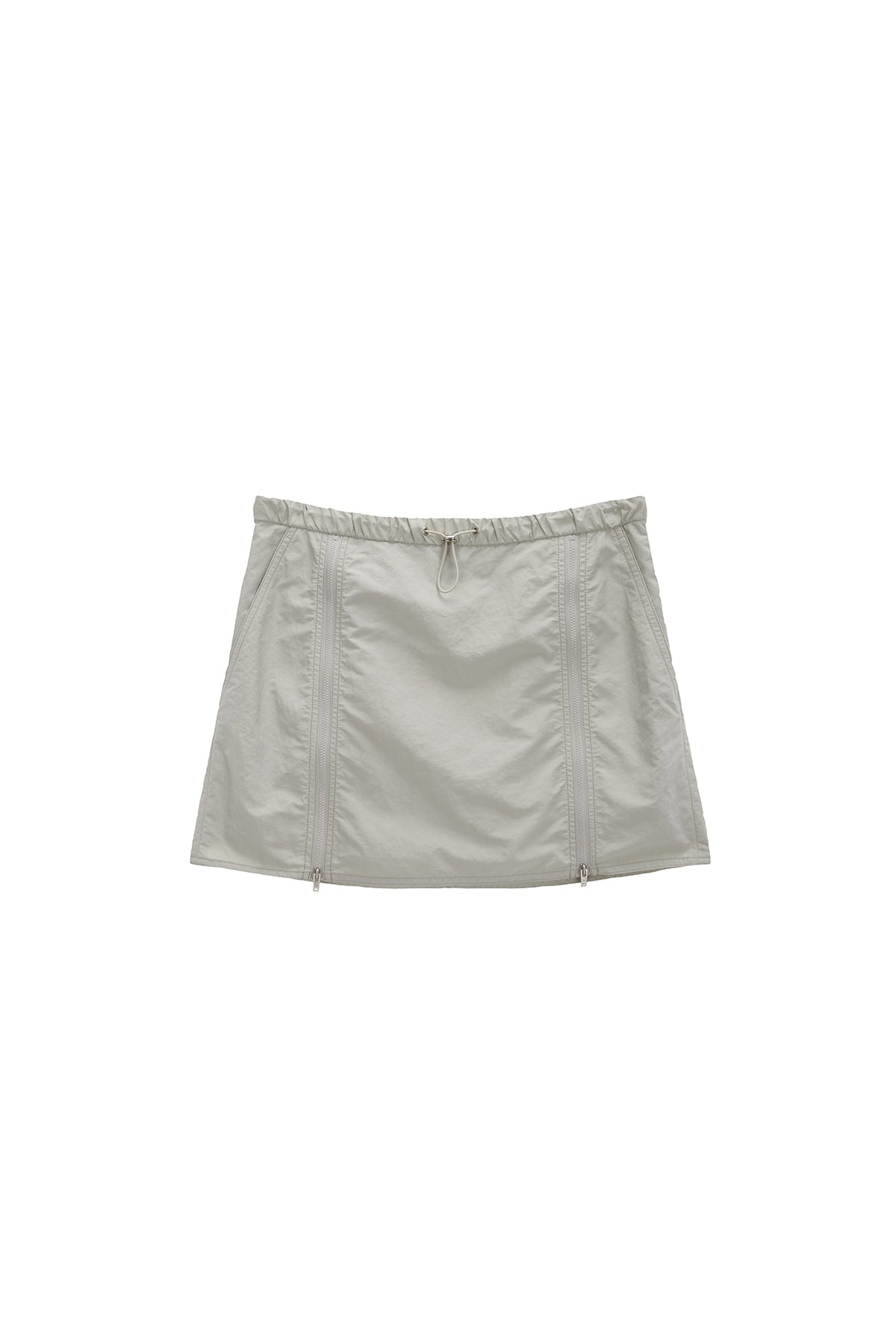 Matin Kim - Double Zipper Point Banding Mini Skirt (Beige) product image 1 | TRAB K-Fashion Australia