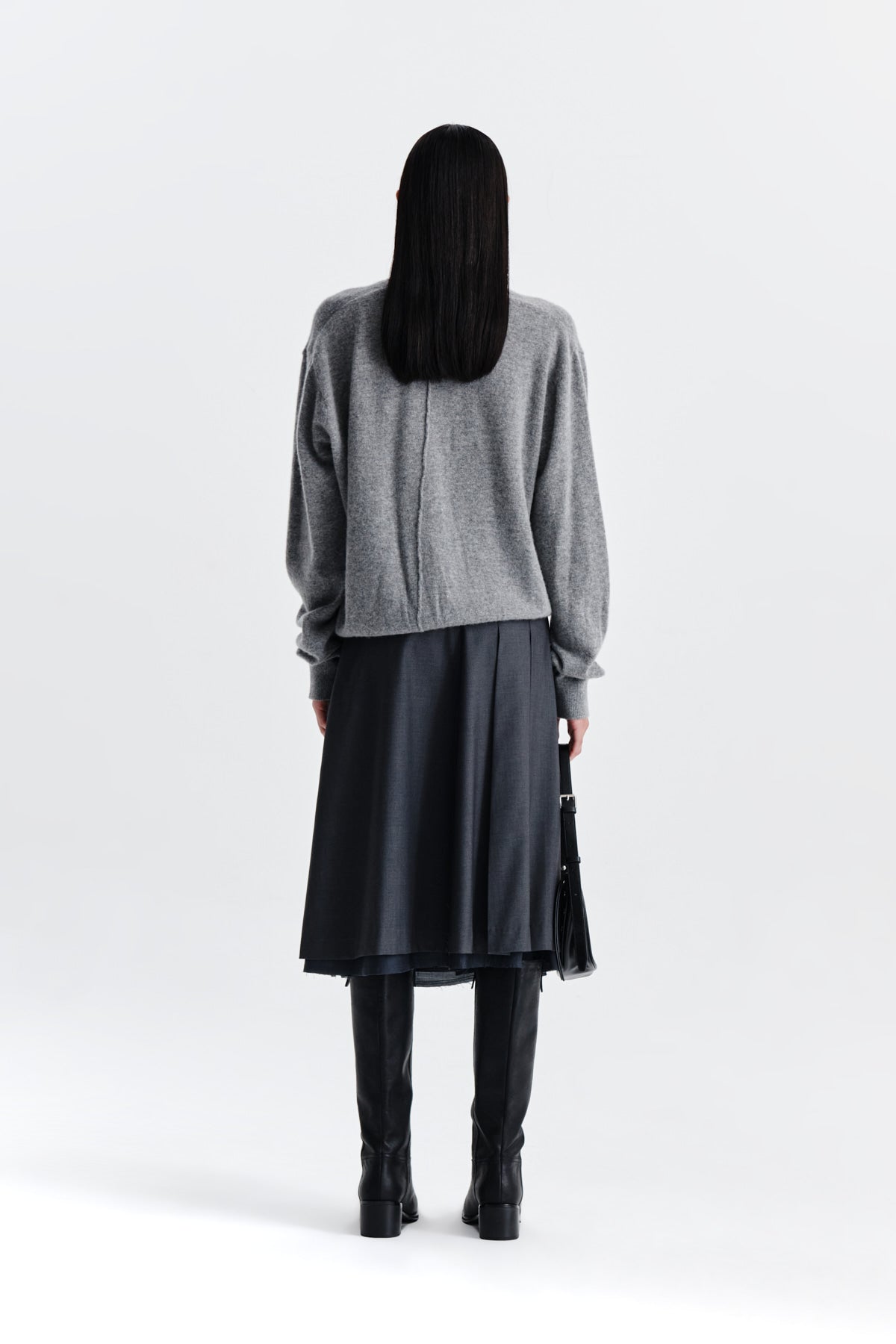 Matin Kim - String Point Layered Pleats Skirt (Grey) product image 6 | TRAB K-Fashion Australia