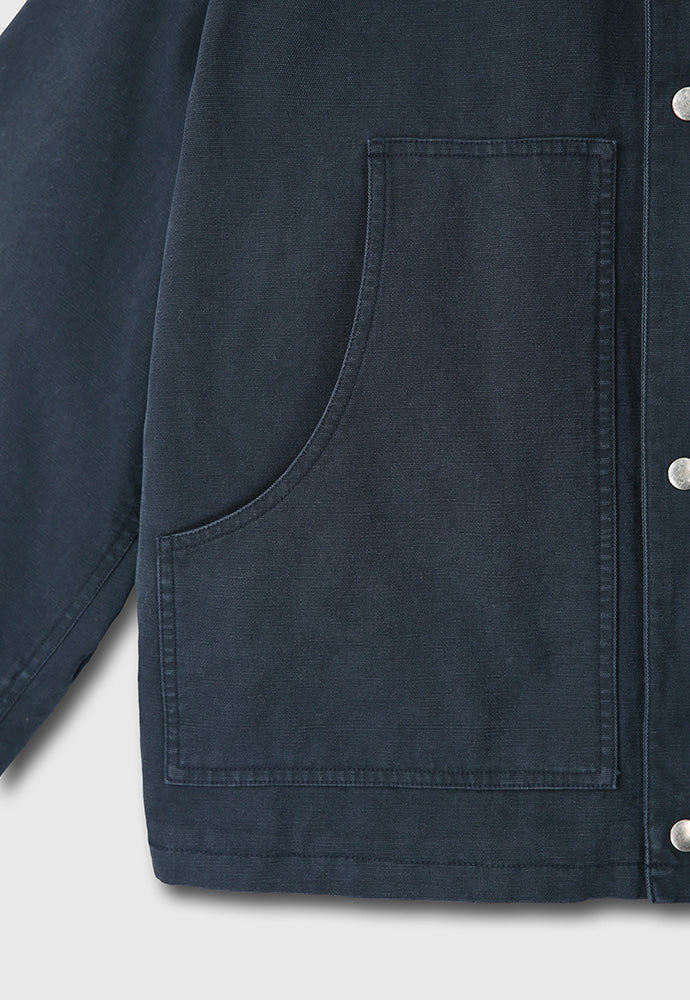 Tonywack - Leather Collar Garment-Washed Chore Jacket (Navy) product image 16 | TRAB K-Fashion Australia