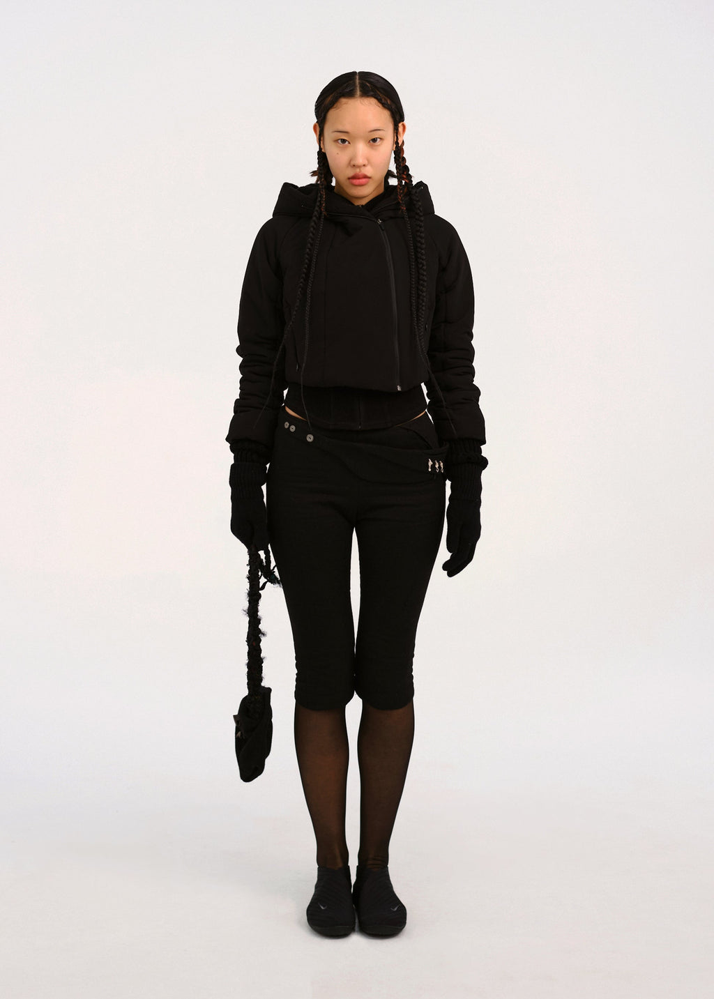 Hyein Seo - Capri Pants w/ Silver Charm Bag (Black) product image 1 | TRAB K-Fashion Australia