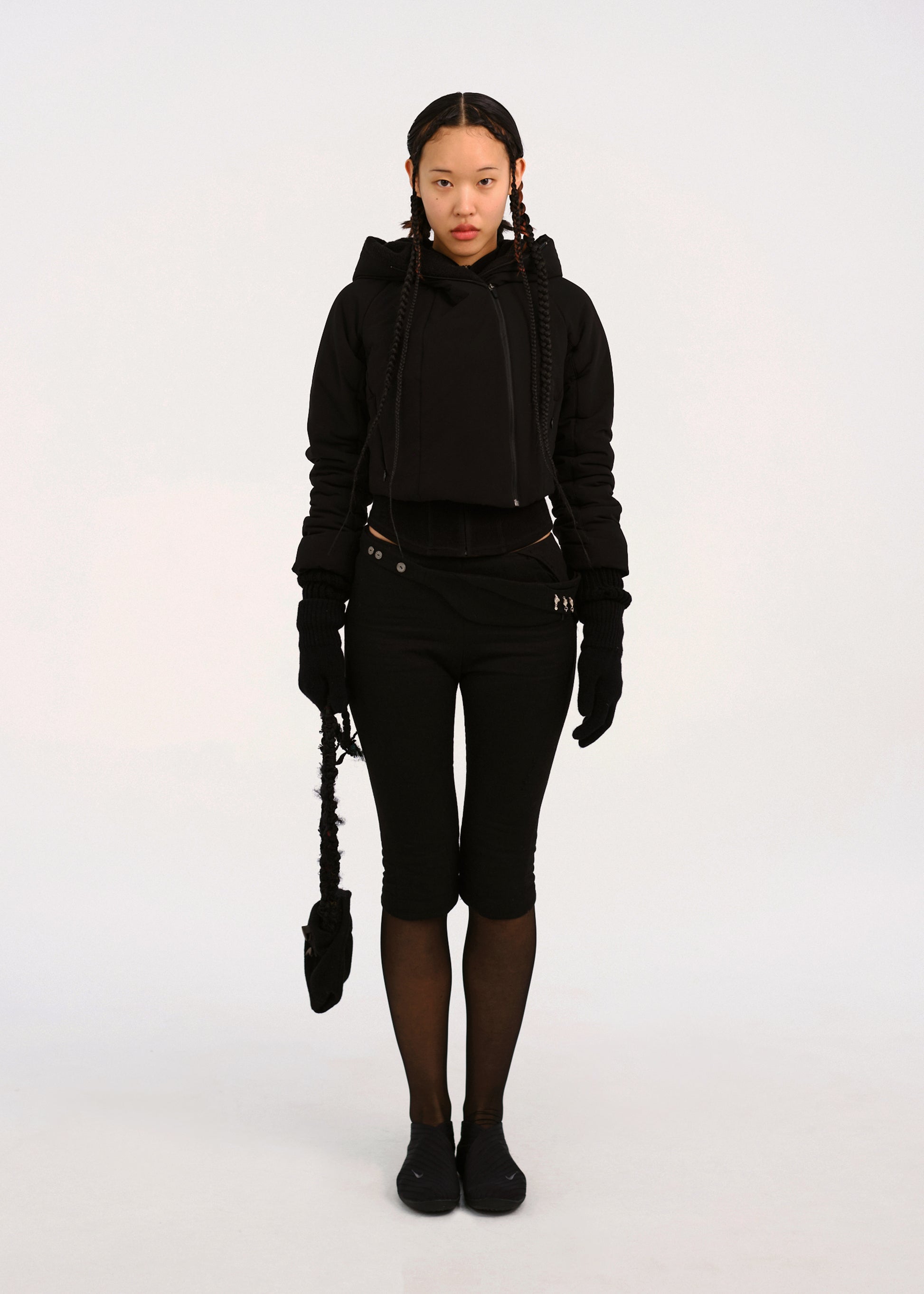 Hyein Seo - Capri Pants w/ Silver Charm Bag (Black) product image 1 | TRAB K-Fashion Australia