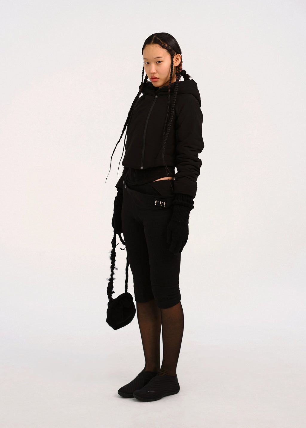 Hyein Seo - Capri Pants w/ Silver Charm Bag (Black) product image 2 | TRAB K-Fashion Australia