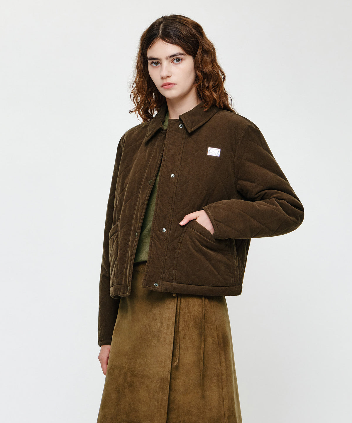 Marithe & Francois Girbaud - Collar Padded Jacket (Brown) product image 2 | TRAB K-Fashion Australia