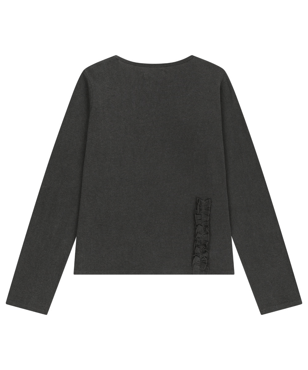 Coyseio - Double Ruffle Long Sleeve (Dark Grey) product image 15 | TRAB K-Fashion Australia