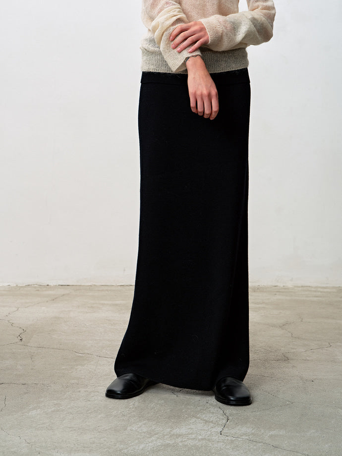 Tonywack - Mercerized Wool Knit Maxi Skirt (Black) product image 4 | TRAB K-Fashion Australia