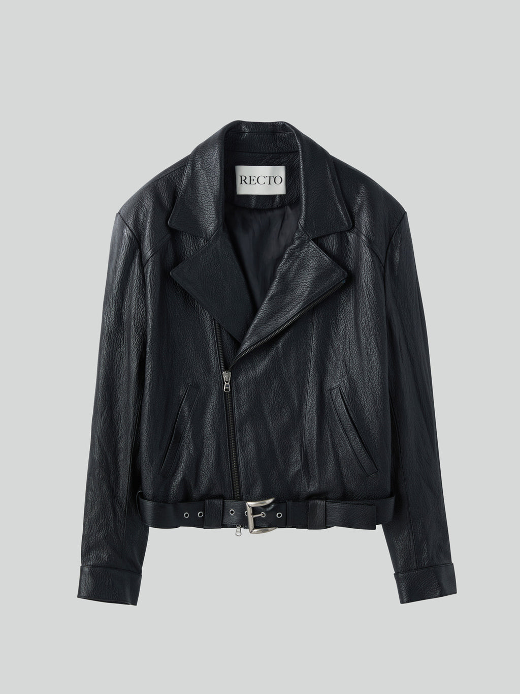 Recto - Vintage Effect Biker Jacket (Black) product image 5 | TRAB K-Fashion Australia