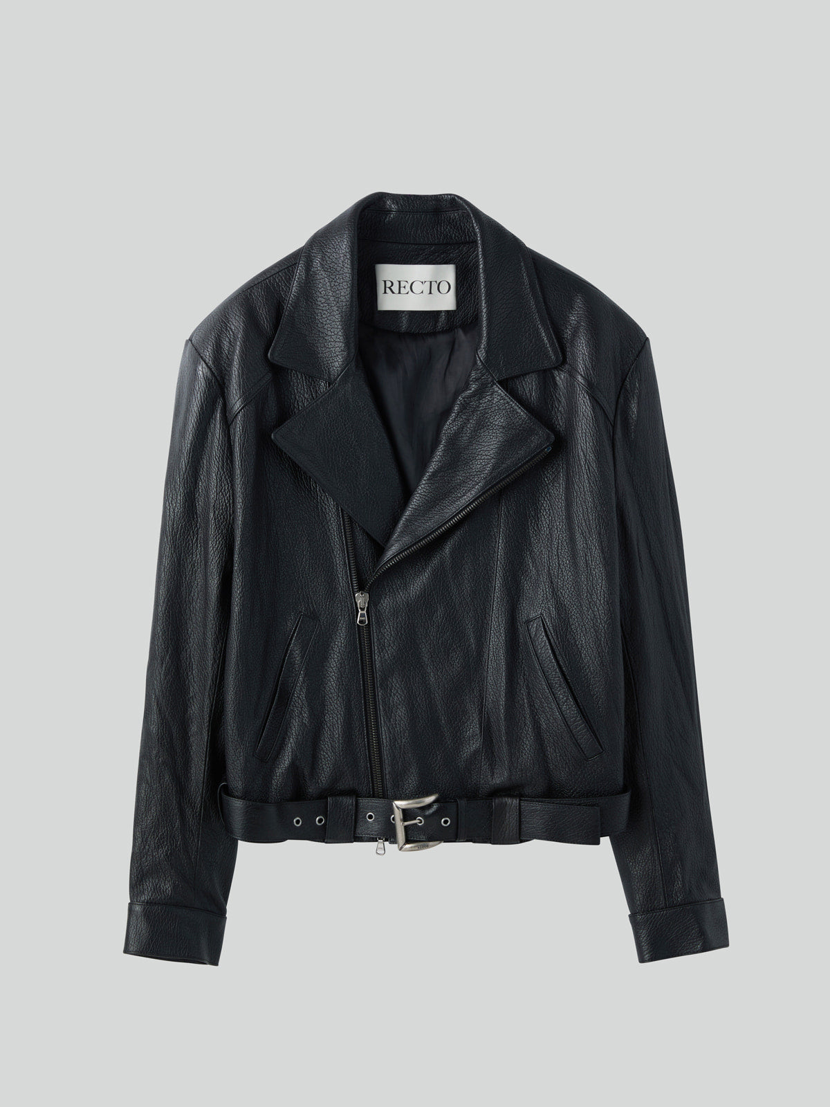 Recto - Vintage Effect Biker Jacket (Black) product image 5 | TRAB K-Fashion Australia
