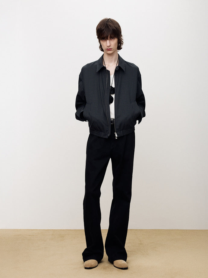 Tonywack - Checked Wool French Blouson (Navy) product image 2 | TRAB K-Fashion Australia