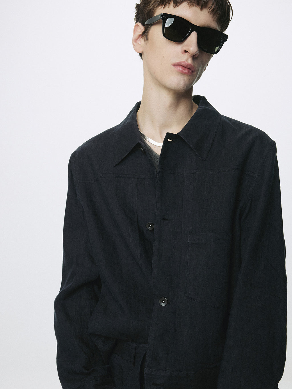 Tonywack - Washed Linen Trucker Jacket Italian Fabric (Dark Navy) product image 6 | TRAB K-Fashion Australia