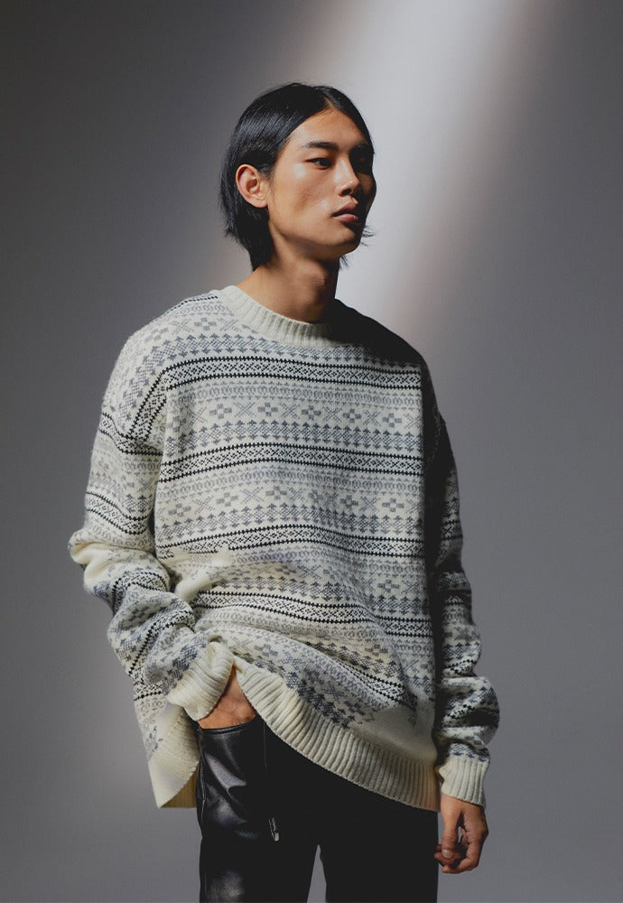 Tonywack - Flow Fair-Isle Sweater (Ecru) product image 1 | TRAB K-Fashion Australia