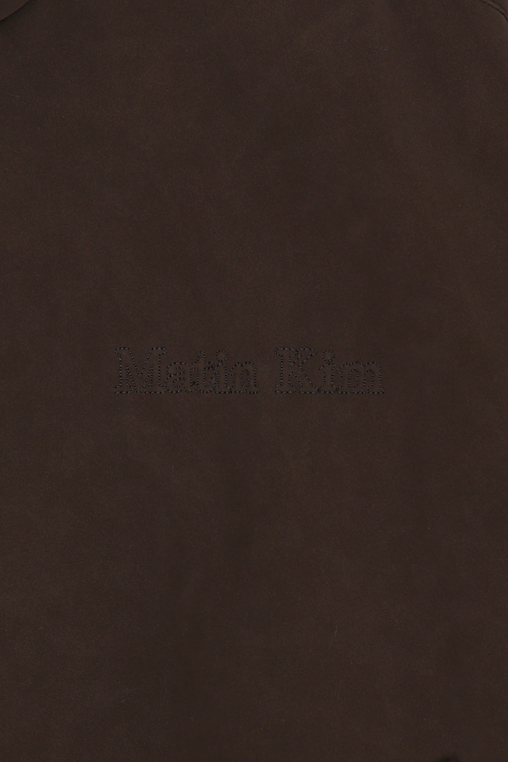 Matin Kim - Small Logo Faux Suede High Neck Jumper (Brown) product image 4 | TRAB K-Fashion Australia
