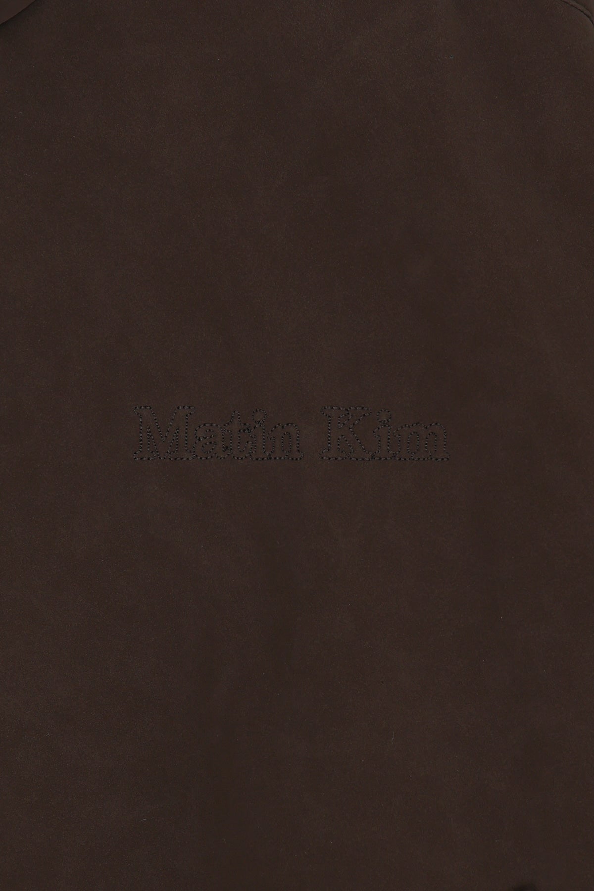 Matin Kim - Small Logo Faux Suede High Neck Jumper (Brown) product image 4 | TRAB K-Fashion Australia