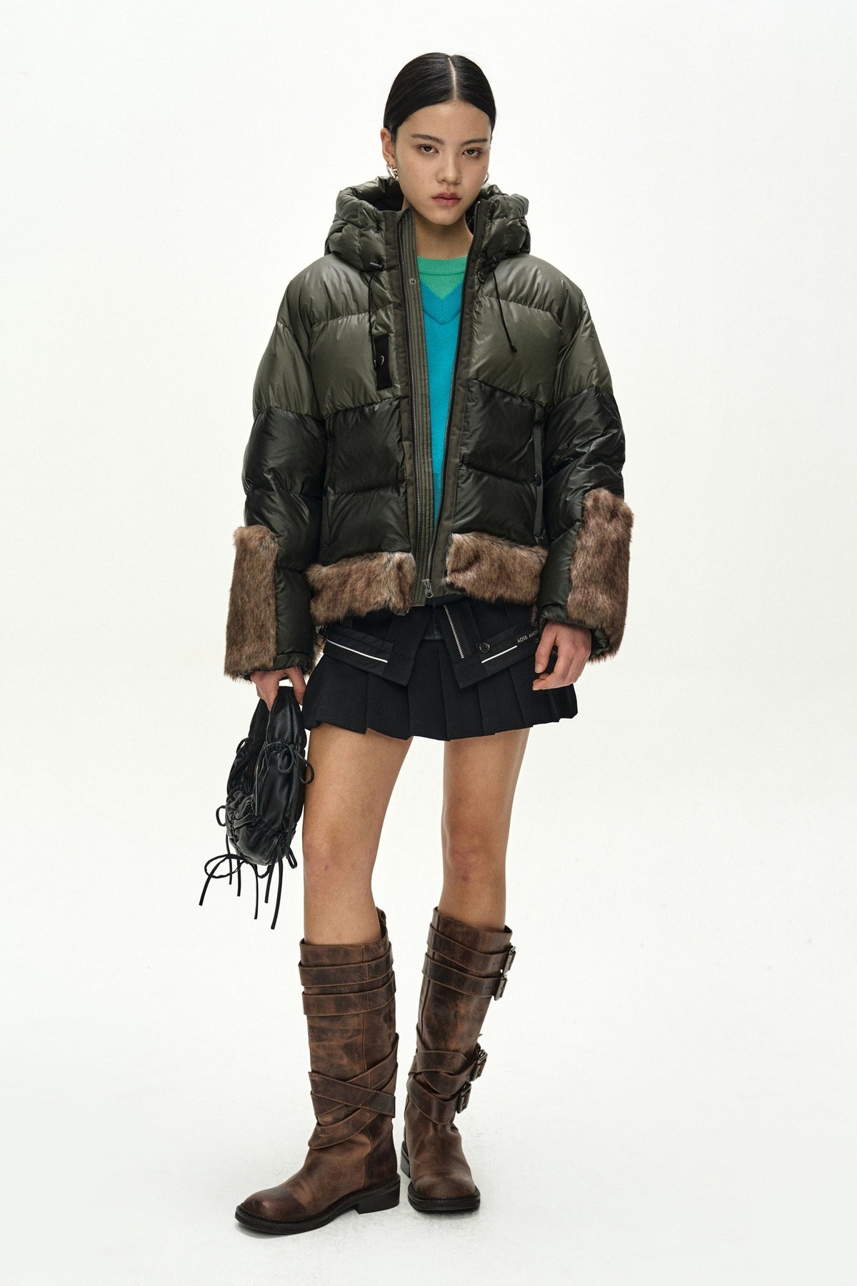 Andersson Bell - Copenhagen Down Fur Jacket (Khaki) product image 1 | TRAB K-Fashion Australia