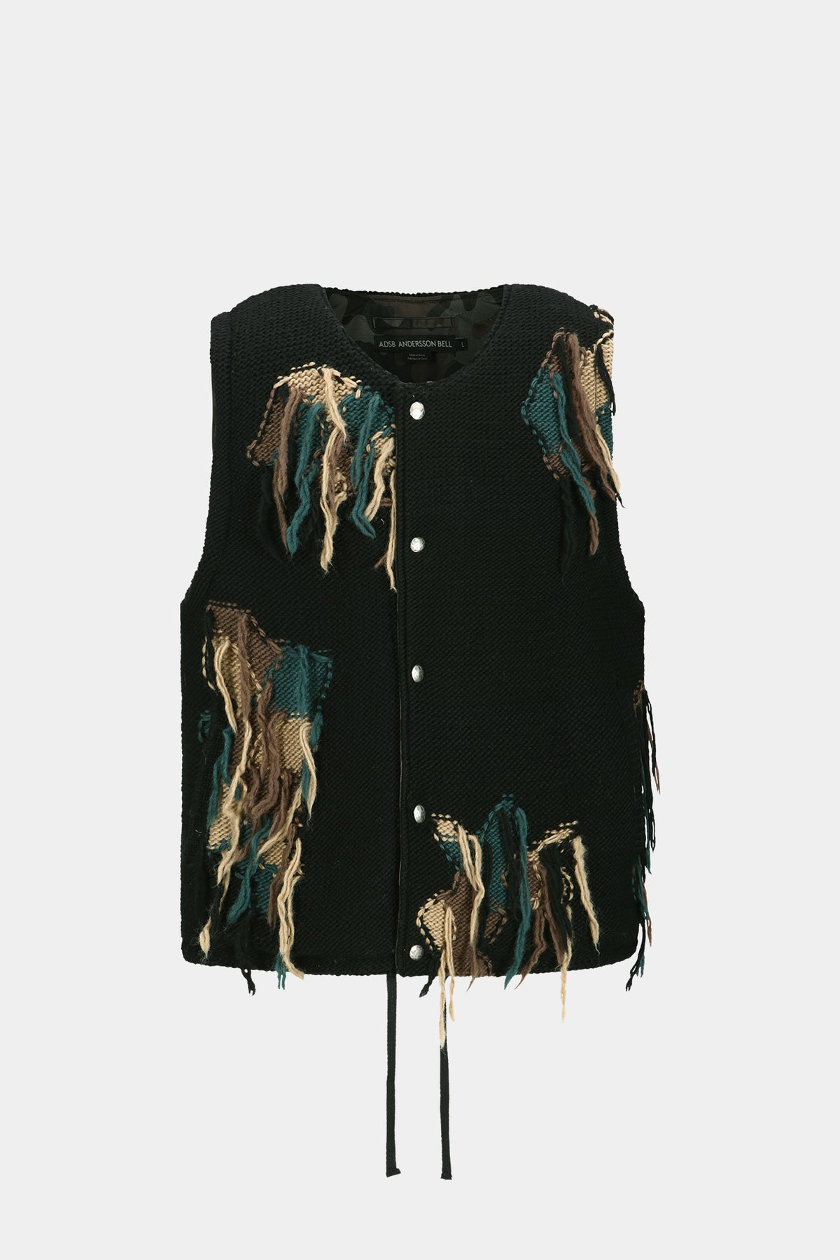 Andersson Bell - Camouflage Reversible Knit Vest (Black) product image 7 | TRAB K-Fashion Australia