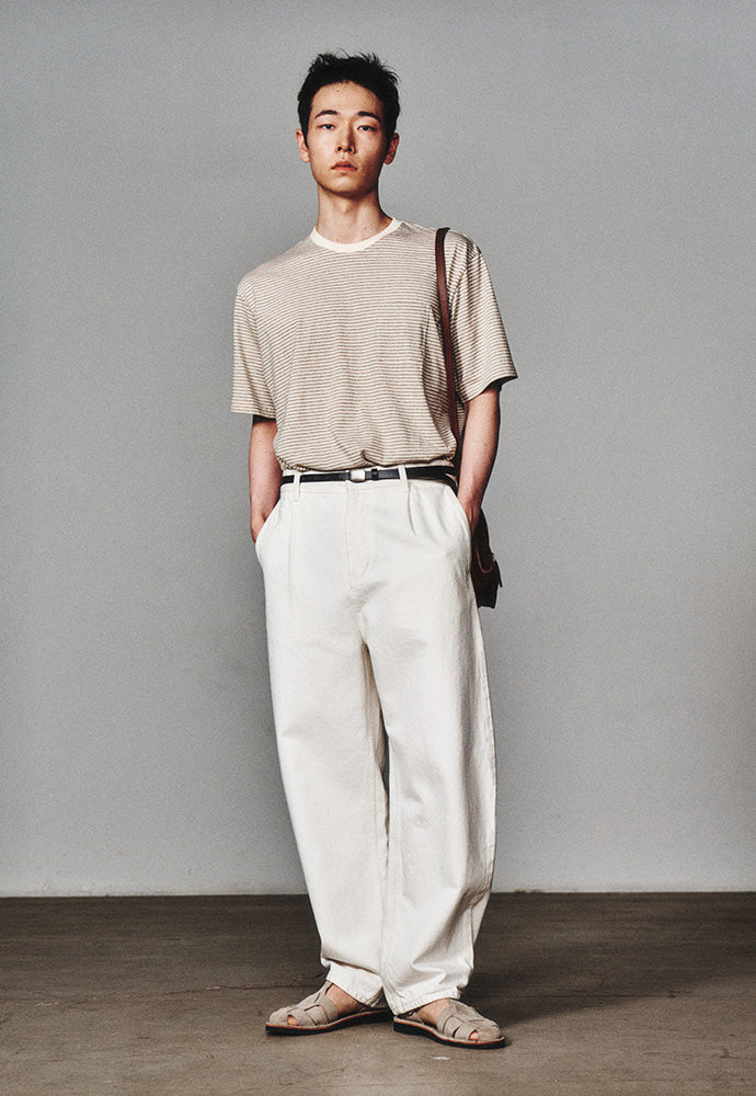 Art if acts - Washed Stripe Pocket S/S Tee (Dove) product image 2 | TRAB K-Fashion Australia