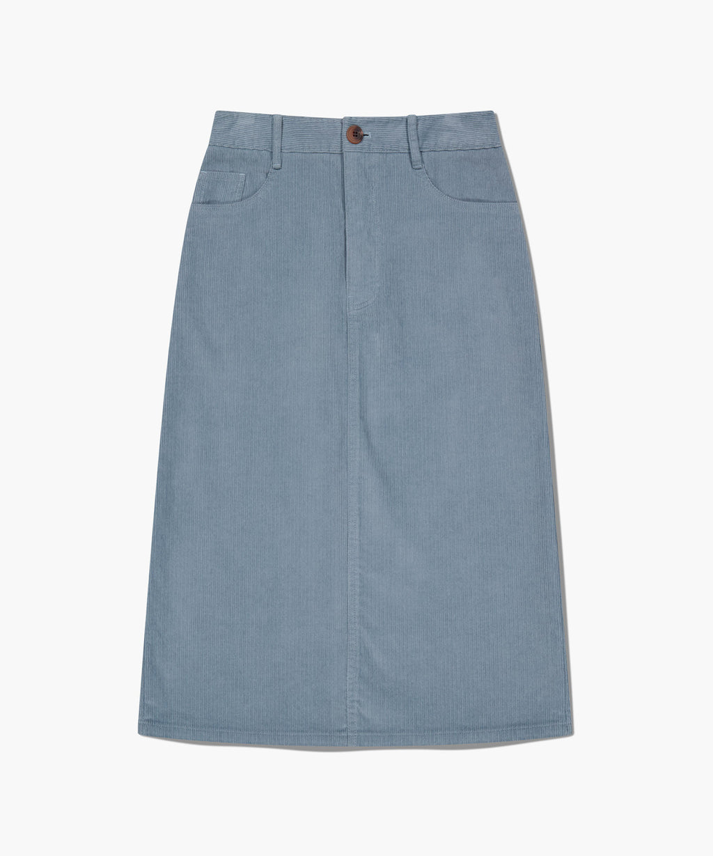 Marithe & Francois Girbaud - Classic Corduroy Midi Skirt (Sky Blue) product image 6 | TRAB K-Fashion Australia