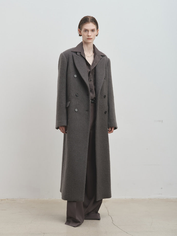 Tonywack - Soft Wool Alpaca Double-Breasted Coat (Olive Charcoal) product image 1 | TRAB K-Fashion Australia