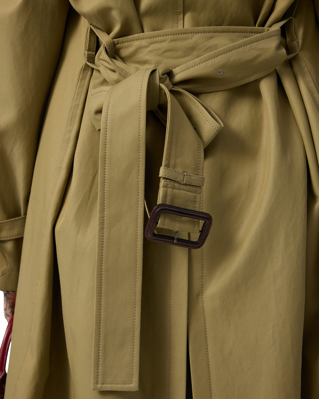 Kimhe Kim - Cotton-Rayon Belted Trench Coat (Olive Green) product image 20 | TRAB K-Fashion Australia