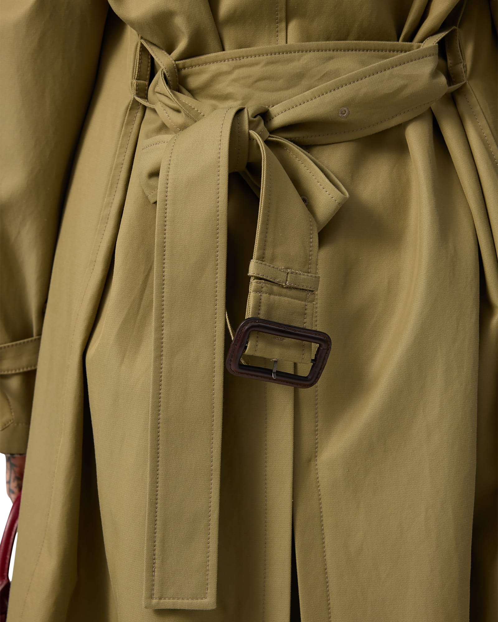 Kimhe Kim - Cotton-Rayon Belted Trench Coat (Olive Green) product image 20 | TRAB K-Fashion Australia