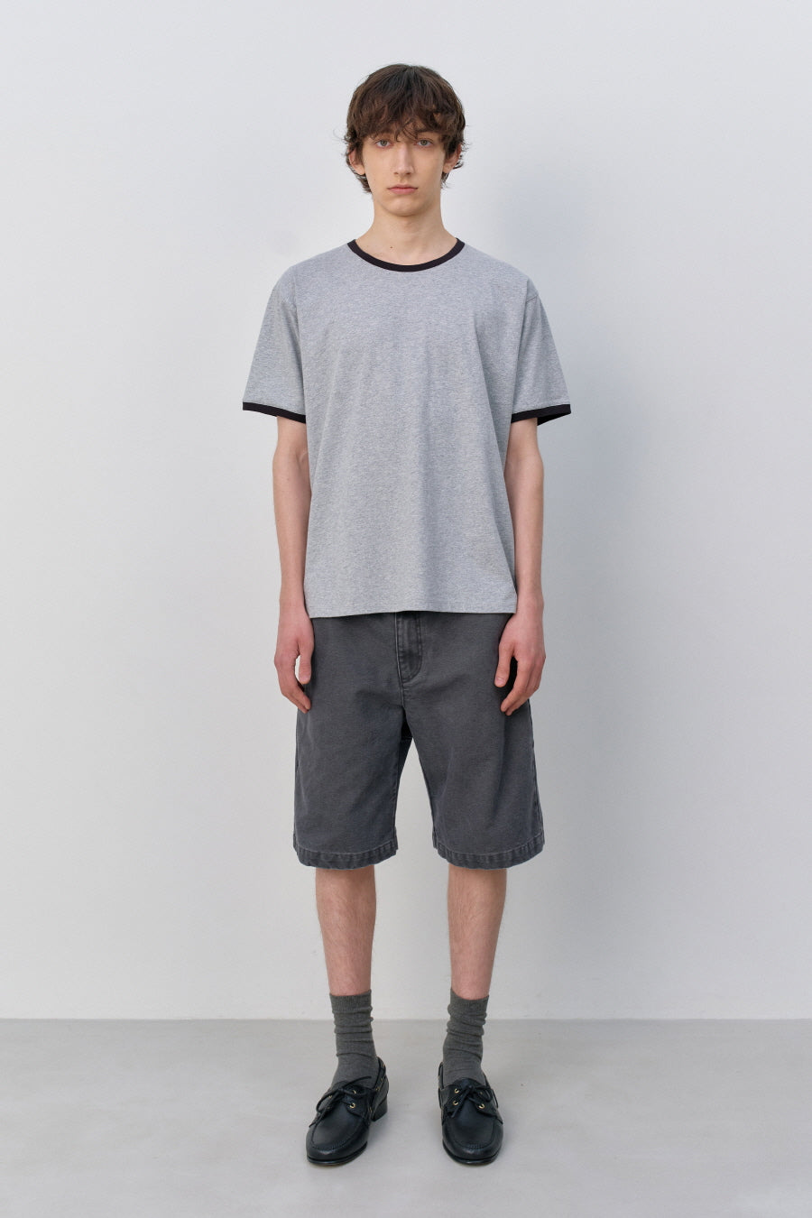 Insilence - Ringer T-shirt (Melange Grey) product image 1 | TRAB K-Fashion Australia