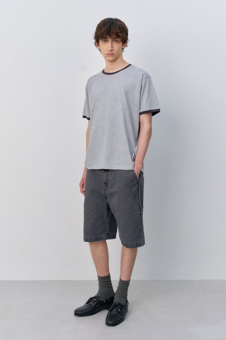 Insilence - Duck Cotton Stand-Up Shorts (Faded Grey) product image 3 | TRAB K-Fashion Australia