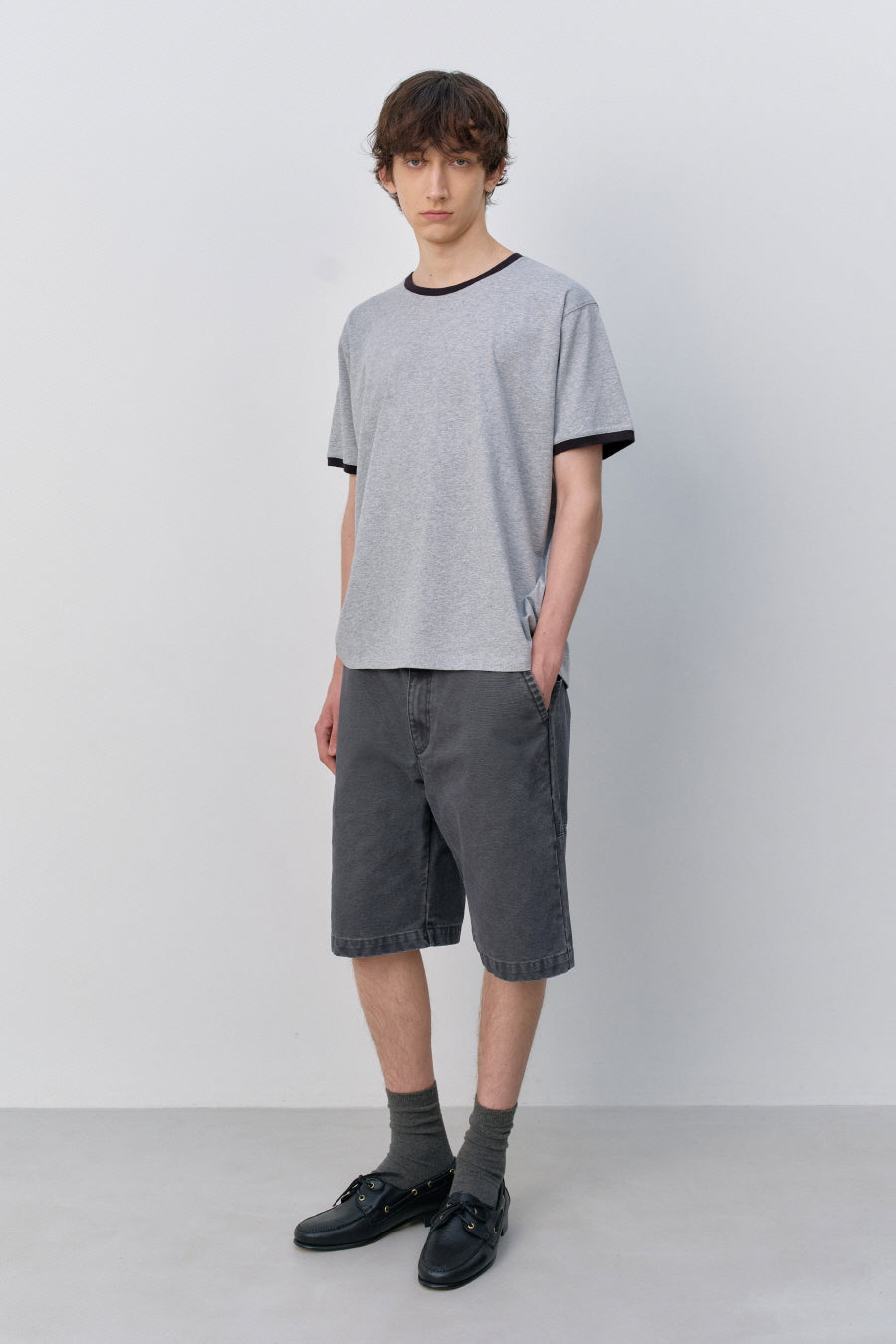 Insilence - Ringer T-shirt (Melange Grey) product image 3 | TRAB K-Fashion Australia