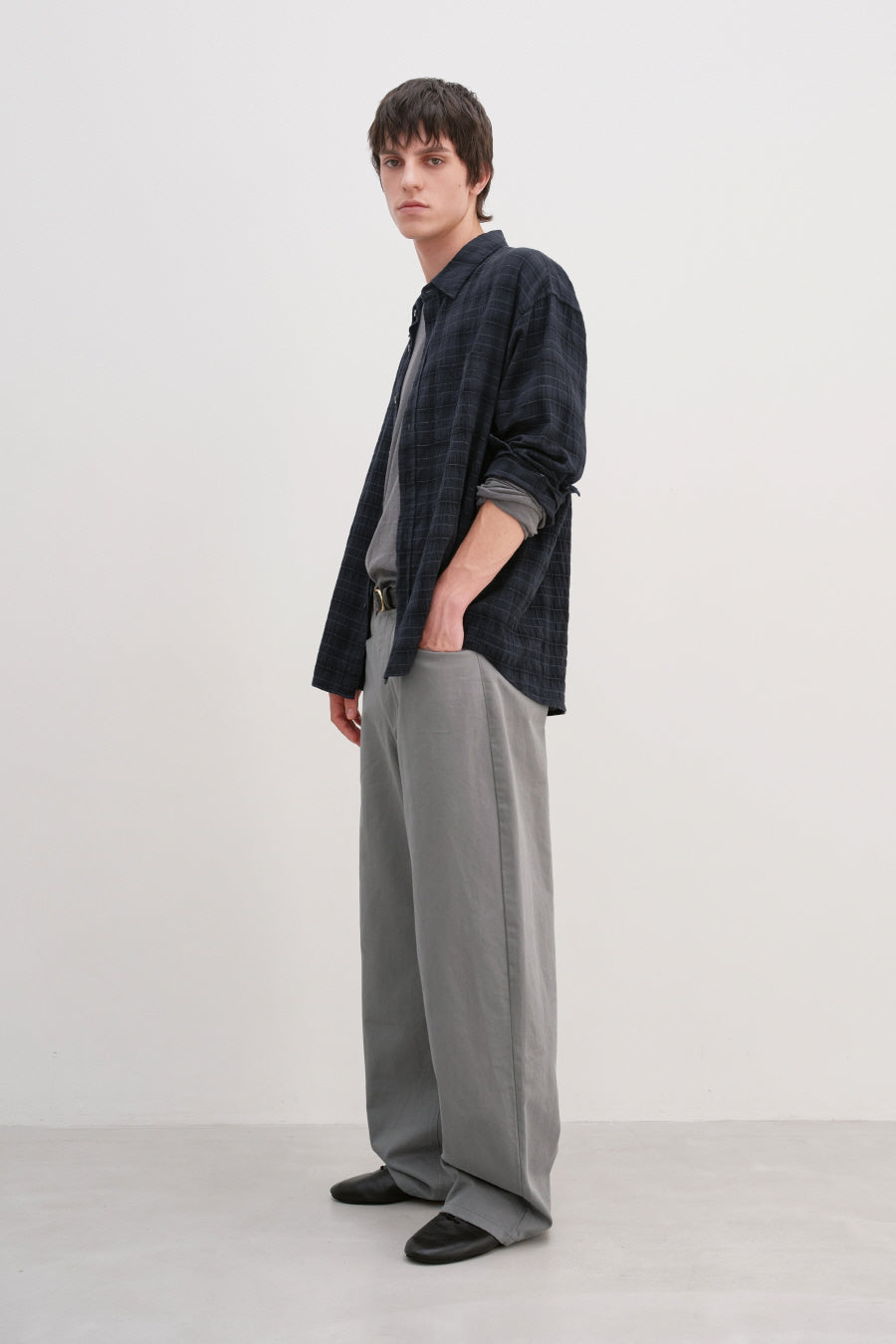 Insilence - Curved Chino Pants (Grey) product image 5 | TRAB K-Fashion Australia