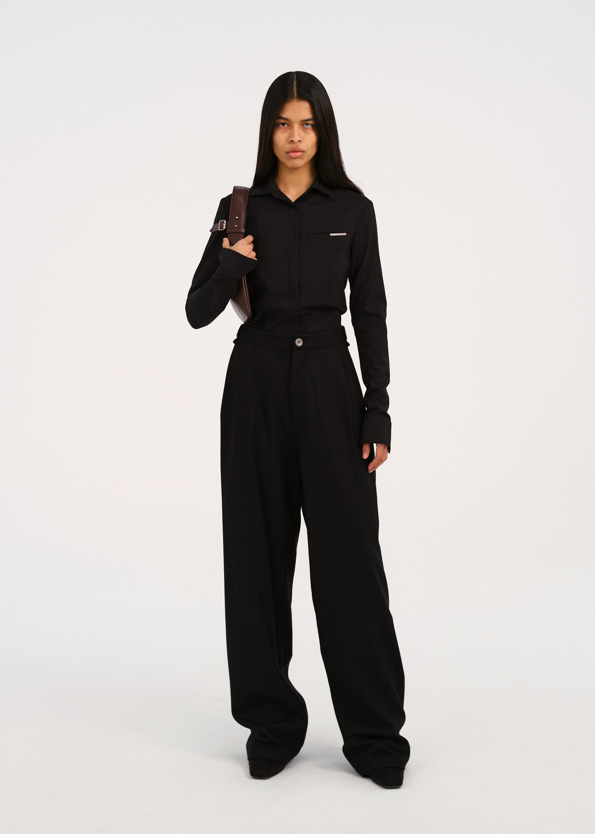 Hyein Seo - Wide Wool Pants (Black) product image 1 | TRAB K-Fashion Australia